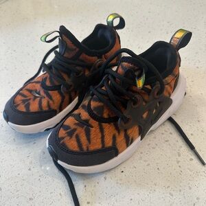 Nike Kids' Sneakers - Black and Orange Tiger Print